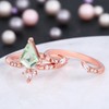 LAZLUVU Engagement Rings Rose Gold Wedding Rings with Cubic Zirconia