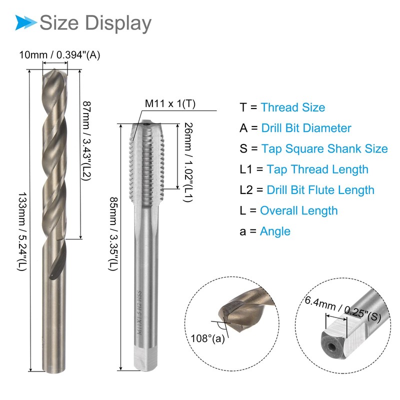 CoCud Tap and Drill Bit Set M11 x 1 Tap