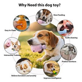 PawSailor Interaktives Hundespielzeug Intelligenz Leckerli Spender für Hund Silikon Huhnerbein Design Langeweile Reduzierung Zahnreinigung Bereicherung IQ Forderung Spielzeug, Rosa