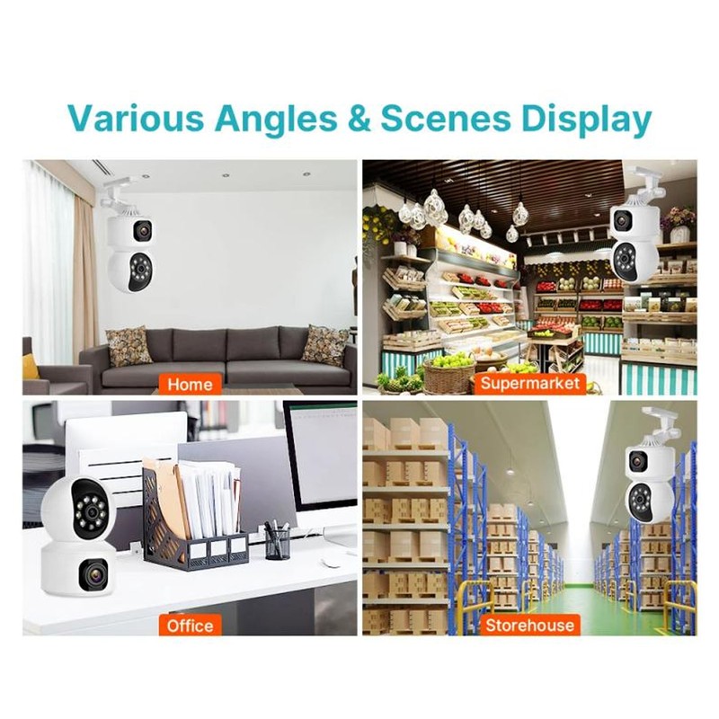 Home Security Camera Dual 2MP Lens Two Way Intercom WiFi