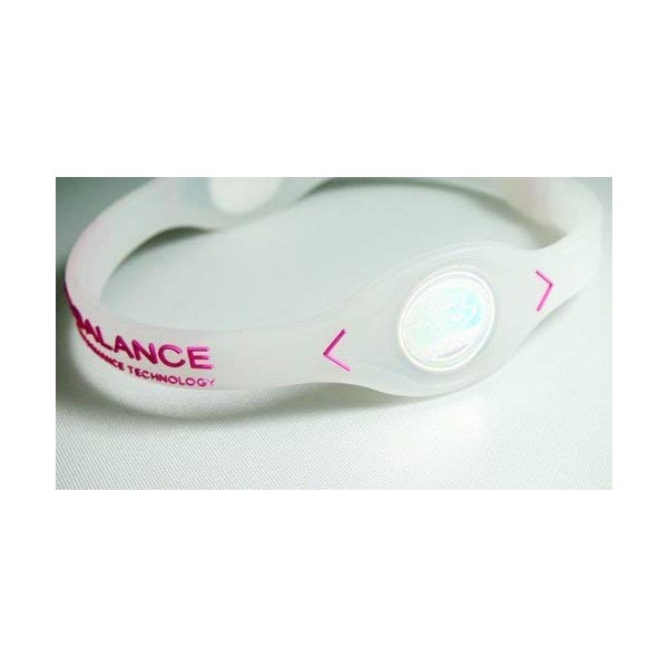 - 	 Power Balance Silicone Wristband, Clear/ Fuchsia Small