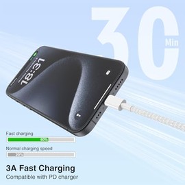 Paquete de 3 cables grises [1 m + 2 m + 3 m] 60 W USB C a USB C, cable de carga rápida tipo C para iPhone Air 17 16e 16 15 Pro Plus Pro Max, para Gala