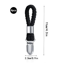 Hyxodjy Pack of 4 Towel Clips, Towel Clips with Loops, Towel Holder Clips, No Sewing, Towel Clips, Black Towel Clips, Towel Clips for Hanging for Kitchen, Bathroom, Balcony
