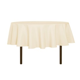sancua Round Tablecloth - 80 Inch - Water Resistant Spill Proof Washable Polyester Table Cloth Decorative Fabric Table Cover for Dining Tables, Buffet Parties and Camping, Beige