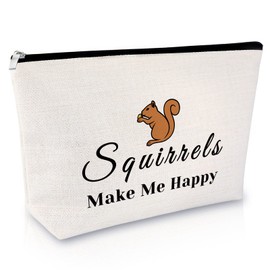 Squirrel Gift for Women Makeup Bag Squirrel Lover Gift for Girls Daughter Friends Animal Lover Gift for Sister Cosmetic Bag Best Friend Birthday Gift Anniversary Christmas Gift Travel Cosmetic Pouch