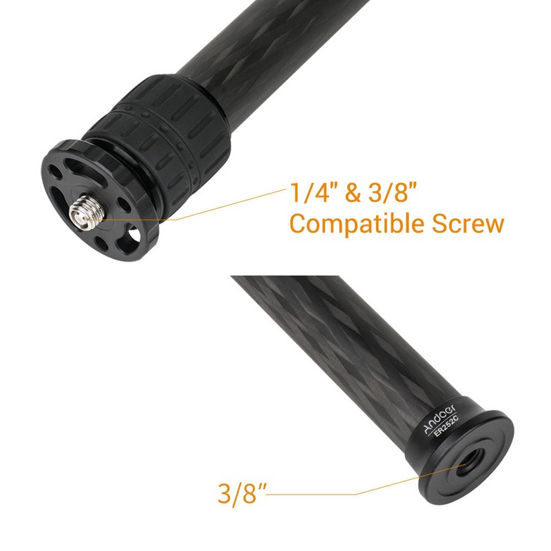 Andoer ER252C 25mm Tube Diameter Carbon Fiber Tripod Extender 2-Section