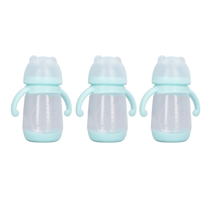 3pcs Self Grip Baby Bottle Bear Shaped Detachable Leakproof Infant
