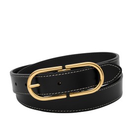 Fossil Women's Leather Belt, Black Double D-Link, M