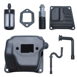 Mtanlo Exhaust Muffler For Stihl MS440 MS460 044 046 w Front Cover Fuel Oil Filter Line , Exhaust Muffler, Muffler Front Cover, Muffler Gasket, Fuel Filter, Fuel Line, Oil Filter, Oil Line