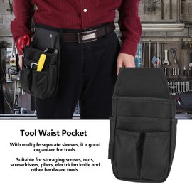 Heayzoki Heavy Duty Compact Electrician Tool Waist Bag with Multiple Pockets, Professional Multi-Purpose Tool Bag, Tool Holder Bag Attachment for Tool Belt
