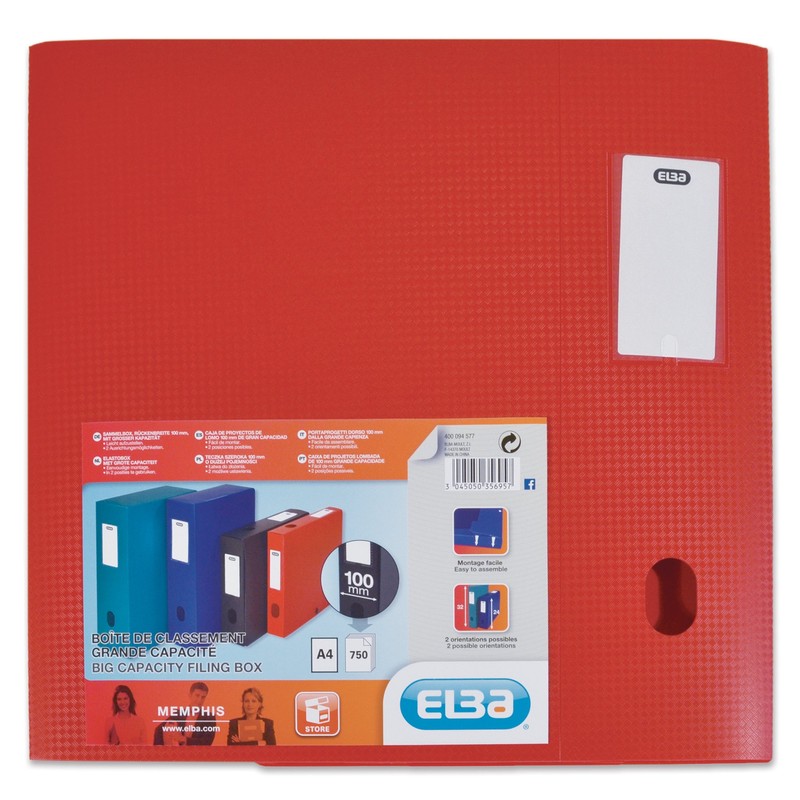 ELBA 400094577 File Box for Mounting Spine 100 mm Polypropylene