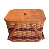 Amish Picnic Basket Small Size With Solid Oak Lid and