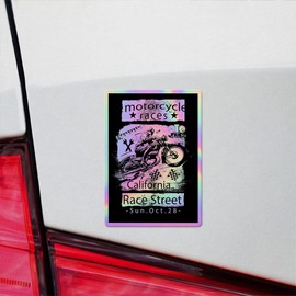 Holographic Decal Stickers of Motorcycle Races Premium Waterproof Vinyl Decal Stickers for Laptop Phone Accessory Helmet Car Window Mug Tuber Cup Door Wall Decoration NVCVER3g2458bHO