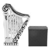Harp Brooch Stylish Innovative Silver Glossy Finish Musical Instrument Brooch