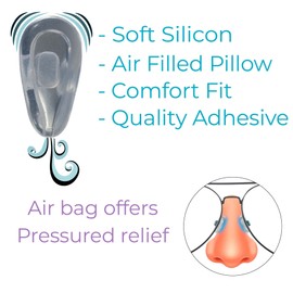 GMS Optical 2.8mm Med-Thick/15mm Medium Length - Air Bag Slide in Silicone Nose Pads for Glasses, Sunglasses, and Eye Wear (5 Pair)(Clear)