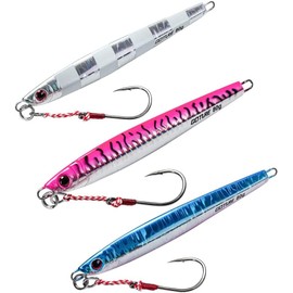 Goture Jigging Set 3-Piece 3-Color Set Hard Lure Set Offshore Bluefish Jig, Tautog, Red Sea Bream, Blackfish, Albacore, Bluefin Tuna, Amberjack 80g