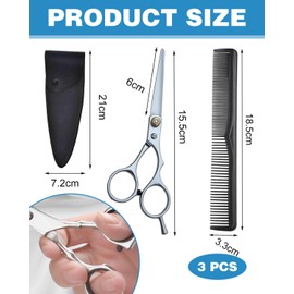 KEMUZ Friseurschere - Professionelles Haarschneideschere - Prämie Schere Haare Schneiden mit Kamm und Lederetui - Hair Scissors, für Männer, Frauen, Erwachsene Bartschere Haarscherer