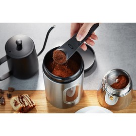 GEFU Moreno coffee measure, adjustable dosing spoon, 5 g, 7 g, 9 g, scraping function, scale, ergonomic handle, dishwasher safe