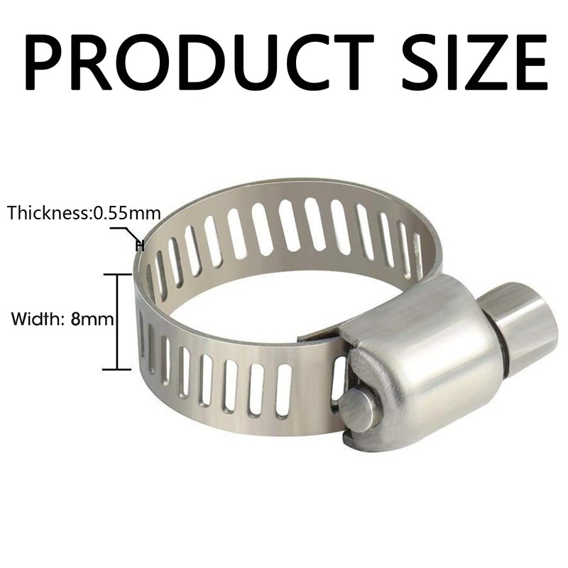 Jubilee Clips, Hose Clips, 20pcs Hose Clip Clamp 10-16mm Adjustable