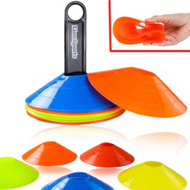 LionSports Professional Marker Cones Set (Improved Version 2020) - Perfect Football Training Accessories