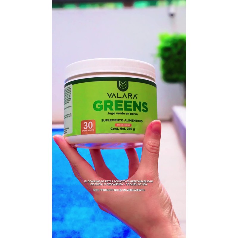 Valara Greens, Jugo Verde En Polvo, 270g, 30 Porciones