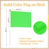PATIKIL 8x3 Inch Green Blank Stick Flag, 12Pcs Handheld Solid