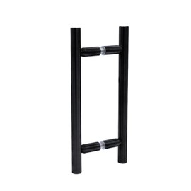 MONT HARD Shower Door Handle 8" Center-to-Center 12" Ladder Shape Pull Back-to-Back in Matte Black for 3/8" to 1/2" Tempered Glass, for Frameless Glass Doors, Modern Bathroom Hardware