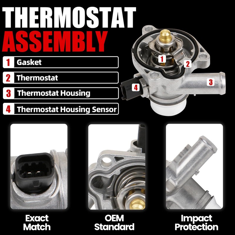 MITZONE Upgrade Aluminium Coolant Thermostat Housing Assembly Compatible with Chevy