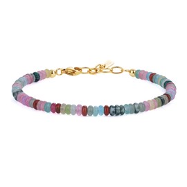 COAI Rainbow Bracelet for Women, Gemstone Beaded Crystal Bracelet for Women