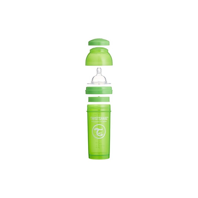 TWISTSHAKE Twist Shake Colorful Baby Bottle Plastic 260ml Green