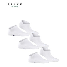 FALKE Unisex Cool Kick Sneaker Socks Breathable Quick-Drying Material Light Padding Plush Sole Cooling Flat Seam on Toe Sporty Plain Multipack 3 Pairs, White 2000