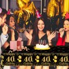 LDFDRT 40th Black Gold Birthday Tablecloths Plastic Disposable 2 Pack