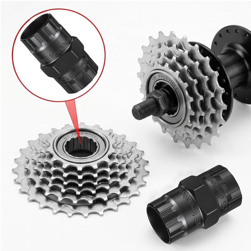 Gjinxi 1pcs Bike Freewheel Removal Tool 12-Spline Bicycle Cassette Remover