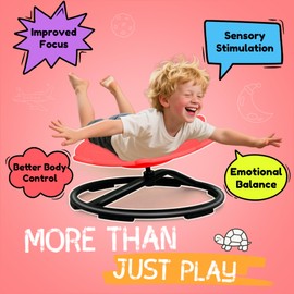 Oranmew Turtle Spinning Chair for Autistic Kids – Sensory Spinning Toy, Spin Chair for Kids Autism, Sensory Swivel Seat for Balance, Coordination, Focus & ADHD Support, Autism Sensory Products (Red)