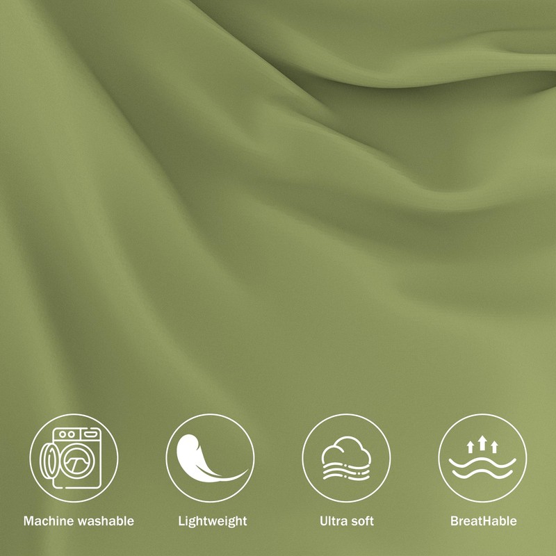 wyewye Single Fitted Sheet, Light Green, 90x190 cm with 40