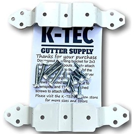 K-TEC (2 Pack) for 3"X4" Downspout - Strap/Cleat for Fastening Downspout to House. Easily Zip Screw These Clips to Back of Downspout and Attach to Home Wuth Included Color Matching Scews