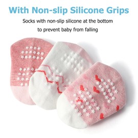 Yafane 12 Pairs Baby Socks Stopper Socks Non-Slip Baby Socks for 0-7 Years Newborn Children Toddlers Boys Girls, Multicolour 1