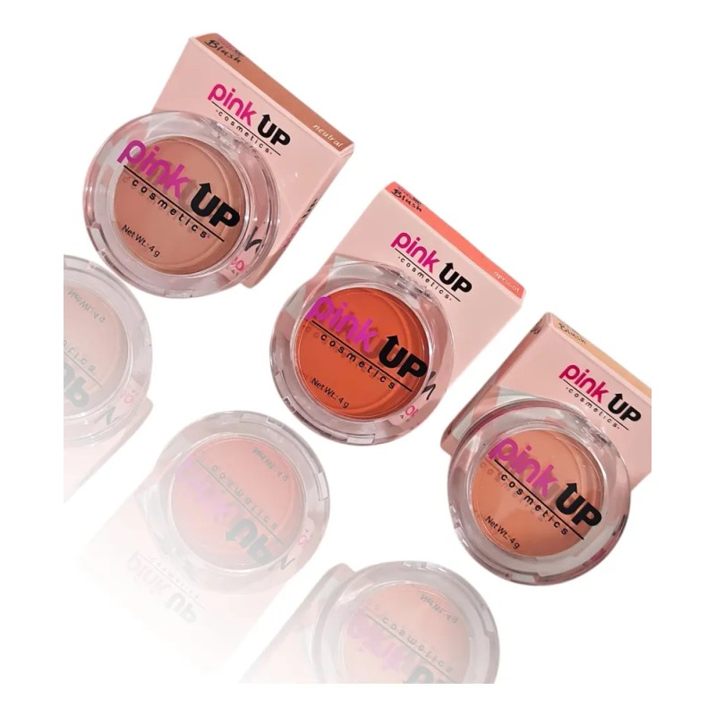 Rubor Trio Pink Up Cosmetics En Polvo Compacto Apricot Soft
