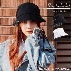 Seiya International Korean Design Ring Bucket Hat - bucket blk