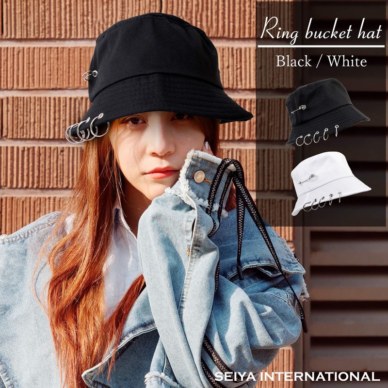 Seiya International Korean Design Ring Bucket Hat - bucket blk