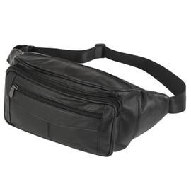 ZZNICK Genuine Leather Fanny Pack/Waist Bag/Organizer with Adjustable Belt, Multiple Pockets for Men and Women
