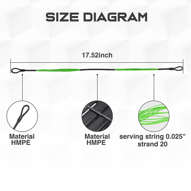 GPP 2 Packs Replacement 17.5" String for 50 lb./ 80