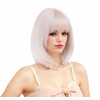 Rugelyss Creamy Champaign White Short Platinum Bob Wig with Bangs