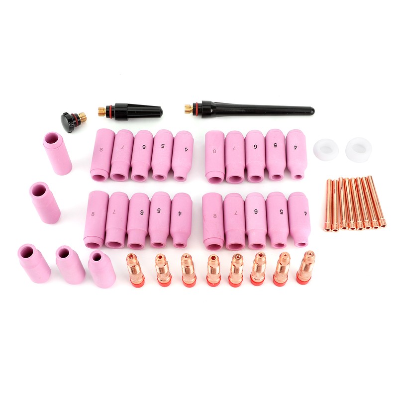 46Pcs Welding Nozzle TIG Contact Welder Nozzle for Torch 17/18/26