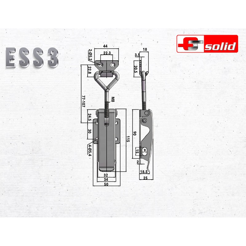 FTsolid ESS3 Adjustable Stainless Steel Toggle Lock Crate Lock Rustproof