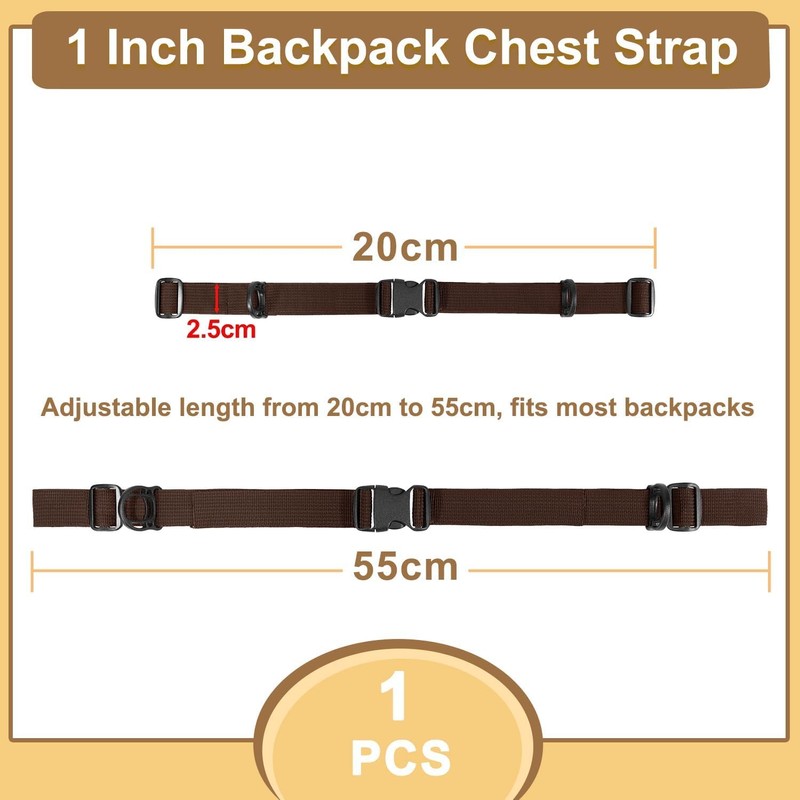 CHONGQILAO Adjustable Chest Strap Backpack, Chest Strap for Backpack, Backpack