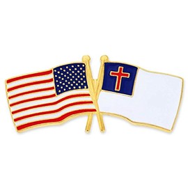PinMart USA and Christian Crossed Friendship Flag Enamel Lapel Pin - 5 Pack