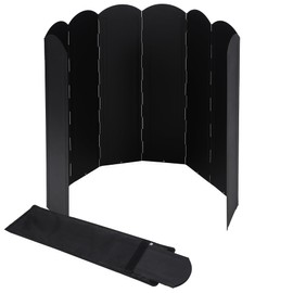 Lineslife Tall Camping Stove Windscreen, 8 Plates Lightweight Folding Portable Camp Stove Windshield Burner Stove with Carry Bag, for Outdoor Camping Picnic, Backpacking, Cooking Accessories