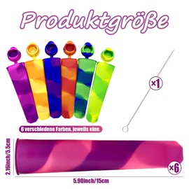7 Stück Eisformen Silikon Set, Wassereis Formen Die Größe ist 15 * 5.5cm, Einfach zu Bedienen und Langlebig, Eisförmchen Wiederverwendbar Sommer Notwendig