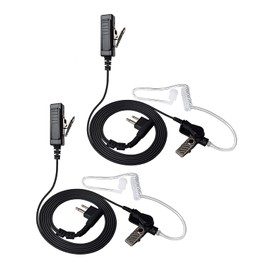 HYSHIKRA Transparent Acoustic Tube Earpiece Headset with Mic Compatible with Motorola CP88 CP040 CP100 GP88 GP280 GP300 Walkie Talkie(2 pcs)
